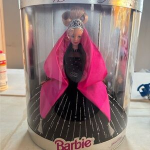 1998 Holiday Barbie Doll in Pink and Black Gown